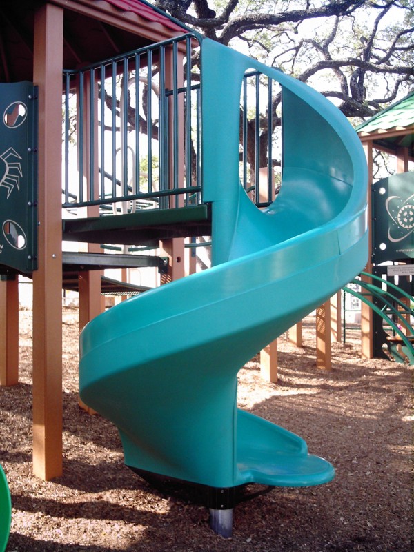 Open Spiral Slide Commercial Playground Equipment